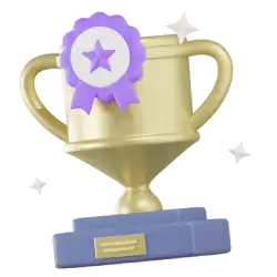 Illustrated trophy icon representing certification achievement and validated skills.